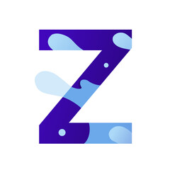 Z Letter water splash vector template. This design use liquid symbol. Suitable for nature.