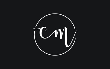 cm or mc Cursive Letter Initial Logo Design, Vector Template