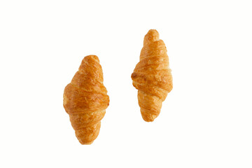 Fresh croissants isolated on white background