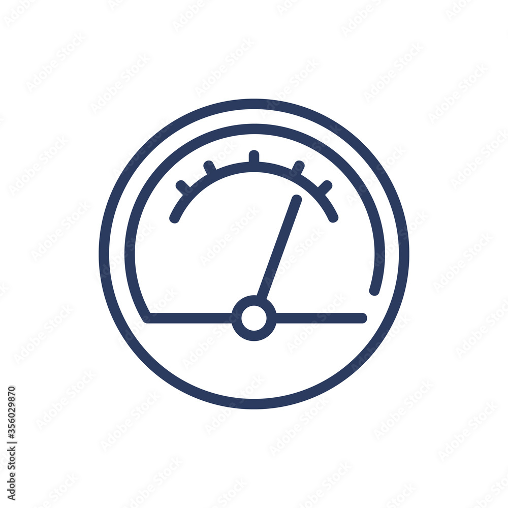 Poster measuring device thin line icon. pressure, arrow, scale isolated outline sign. technology and engine