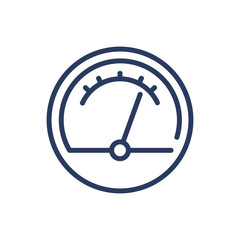 Measuring device thin line icon. Pressure, arrow, scale isolated outline sign. Technology and engineering concept. Vector illustration symbol element for web design and apps