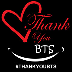 Thank you BTS for the beautiful SMILE, your inspirational message symbol for all, vector illustrations
