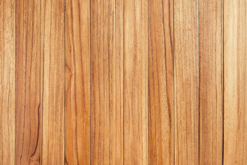 Above view of brown panel wooden texture background. Old striped wood lumber wall. Vintage board floor natural pattern. The surface of the table plank teak. Top view