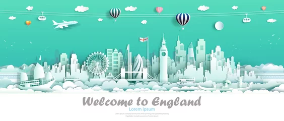 Wall murals Green Coral Travel london england famous landmarks Europe downtown country of island.