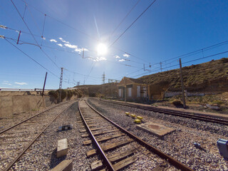 railway passing through Santa Fe de Mondujar (Spain)