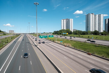 Fototapeta na wymiar Highway 401 in Toronto, Ontario Canada