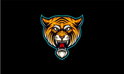 Tiger head vector illustration, esport gaming logo