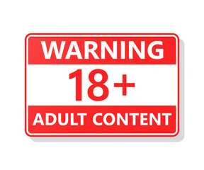 Warning Sign Adult Content Sign 18+ Illustration