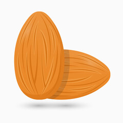 Almonds Nuts Illustration Icon Logo Vector