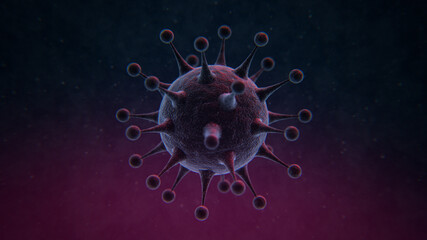 3d model of coronavirus COVID-19. Illustration of a virus. Epidemic. Pandemic. Virus cells.