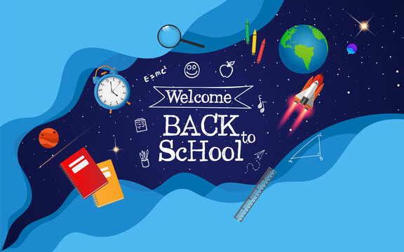 welcome back to school. ready to study. background, template, poster or promotion