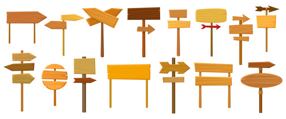 Wooden post vector illustration on white background. Isolated cartoon set icon signpost. Vector cartoon set icon wooden post.