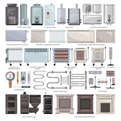 Electric heater vector cartoon set icon. Vector illustration boiler on white background. Isolated cartoon set icon electric heater .