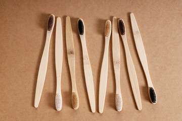 natural eco friendly toothbrush with wooden bamboo handle