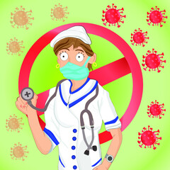 Nurse coronavirus cartoon covid nineteen