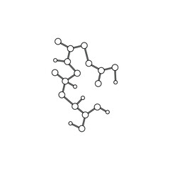 Molecular structure, vector icon, black outline on white background, flat minimal design, eps 10.