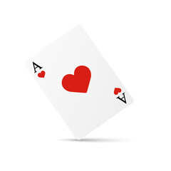 Set of four of a kind aces playing cards. Realistic vector