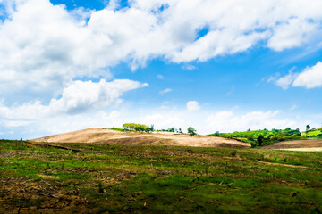 Deforestation on the mountain for agricultural, causing global warming and degrading forests.