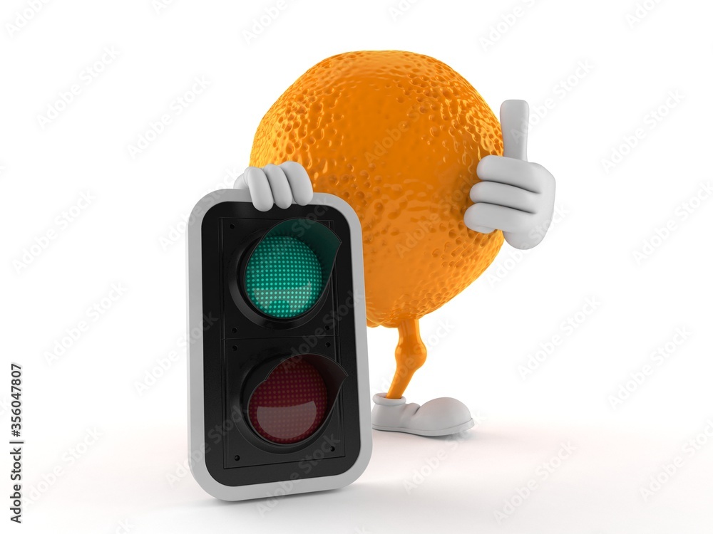 Poster orange character with green light