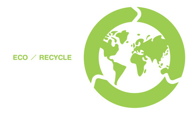 Vector illustration of the image of recycling, earth and ecology:リサイクル、地球、エコのイメージのベクターイラスト