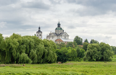 Naklejka premium General view of the medieval Discalced Carmelites monastery, Berdychiv, Ukraine
