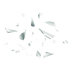 Transparent shattered glass on a white background. Broken glass. Vector illustration, eps 10.