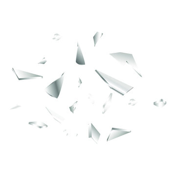 Transparent Shattered Glass On A White Background. Broken Glass. Vector Illustration, Eps 10.