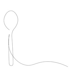 Spoon line drawing, vector illustration
