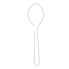 Spoon line drawin, vector illustration