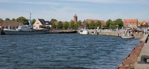 Obraz premium panorama with view over køge harbour 