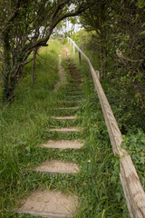old staircase going up the hill 
