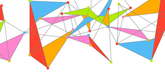 Line points connections, triangular technology design. Abstract geometric background