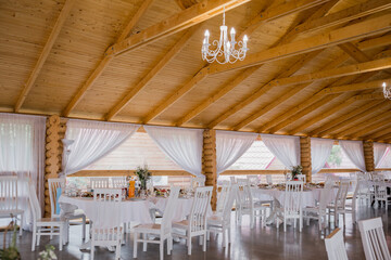 wedding decor on a table in a restaurant