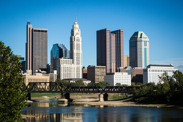 Fototapeta premium The Columbus, Ohio skyline on a clear morning