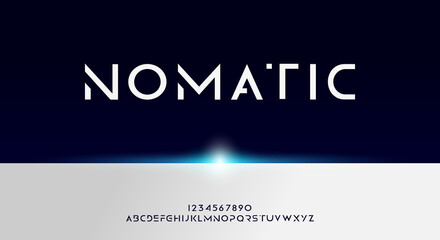 Nomatic, an Abstract technology futuristic alphabet font. digital space typography vector illustration design  © MoonBandit
