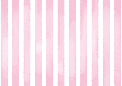 【 A4 / Pink / Vertical 】Hand painted watercolor stripes, abstract watercolor background, vector illustration