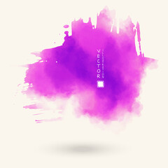 Abstract pink watercolor element for web design. Vector.