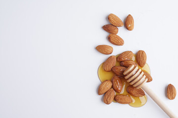 Honey and almond nuts or 