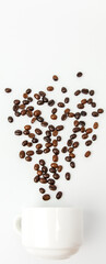 Close-up on the cup of coffee beans.