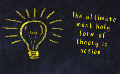 Concept of generating ideas. Chalk drawing of light bulb. Copy space © iushakovsky