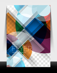 A4 flyer annual report circle design, vector background print template