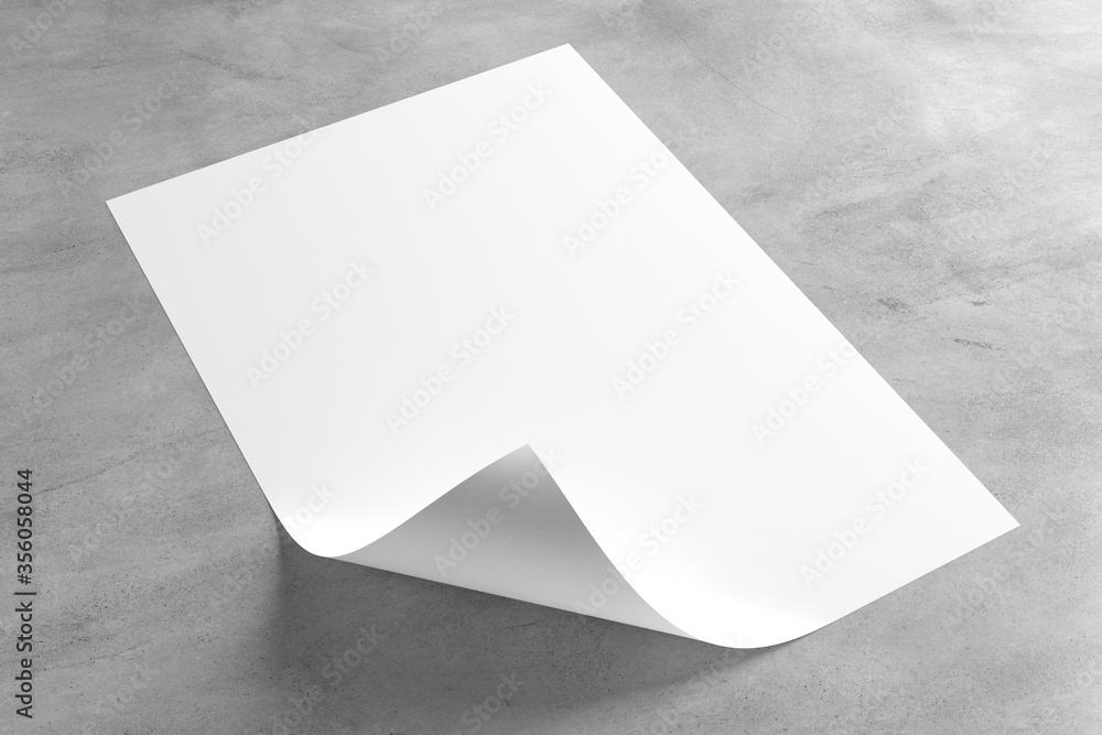 Aufkleber a4 paper sheet mock up - 3d rendering