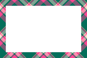 Vintage frame vector. Scottish border pattern retro style. Tartan plaid ornament.