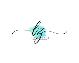 LZ Initial handwriting logo vector