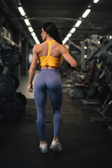 Fototapeta na wymiar Beautiful woman on training. Young woman in the gym. 