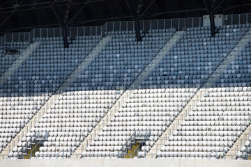 Soccer stadium with empty seats. © erika8213