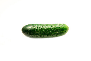 Fresh green cucumbers isolated on white background