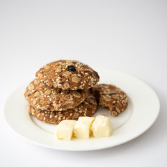 oatmeal cookies with seeds and butter