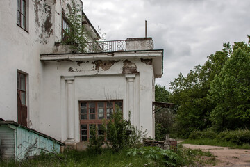 Annex with windows to an old abandoned manor