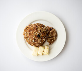 oatmeal cookies with seeds and butter